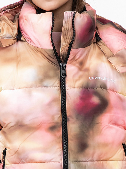 CALVIN KLEIN Зимняя женская куртка, Oversized Blurred Print Puffer
