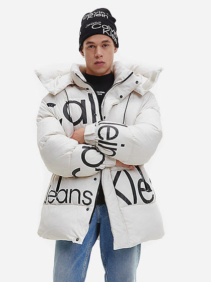 CALVIN KLEIN JEANS Meeste talvejope, RECYCLED POLYESTER LOGO PUFFER