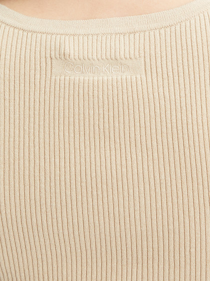 CALVIN KLEIN Женская футболка с шерстью, RIB SQUARE-NECK