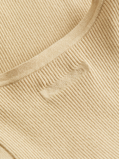 CALVIN KLEIN Женская футболка с шерстью, RIB SQUARE-NECK