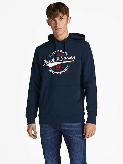 JACK&JONES Meeste džemper, WHLOGO SWEAT HOOD