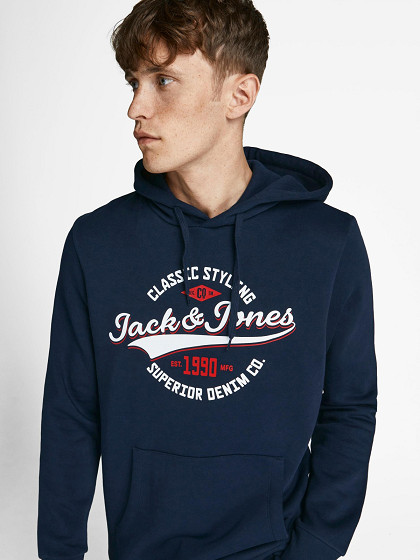 JACK&JONES Meeste džemper, WHLOGO SWEAT HOOD