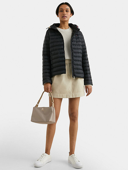 TOMMY HILFIGER Naiste demi-hooaja jakk, DOWN-FILLED HOODED ZIP-THRU