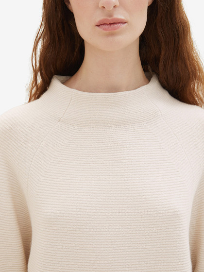 TOM TAILOR Женский свитер, KNITTED SWEATER WITH RAGLAN SLEEVES