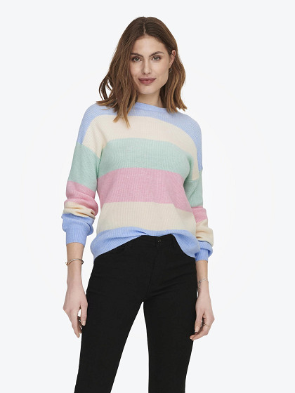 ONLY Naiste kampsun, ONLATIA L/S STRIPE PULLOVER KNT NOOS