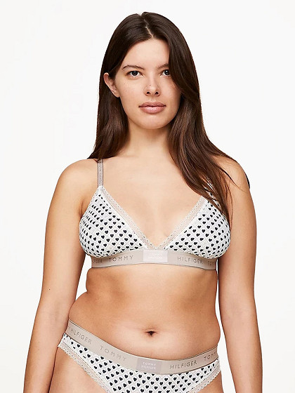 TOMMY HILFIGER Naiste rinnahoidja, TH ESTABLISHED LACE PRINT UNLINED TRIANGLE BRA