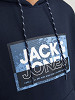JACK&JONES Meeste džemper, JCOLOGAN SS24 PRINT SWEAT HOOD