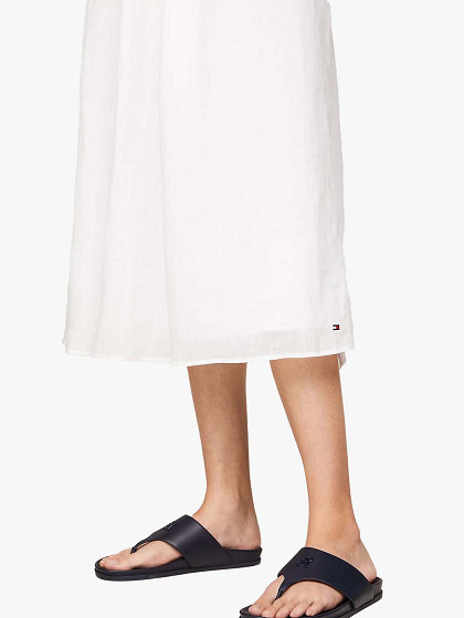 TOMMY HILFIGER Naiste suvine kleit linasest riidest, LINEN MIDI SLIP DRESS