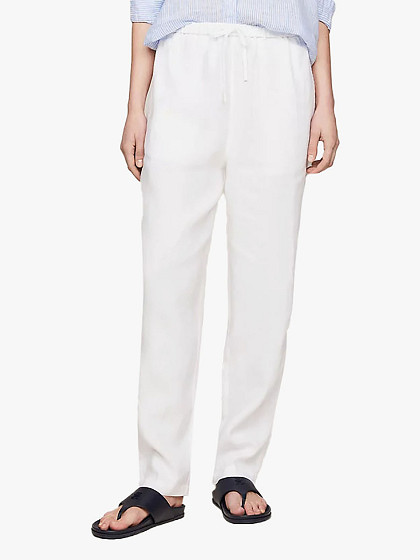 TOMMY HILFIGER Женские брюки со льном, CASUAL LINEN TAPER PULL ON PANT