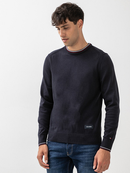 TOMMY HILFIGER Meeste kampsun, RWB COTTON CREW NECK