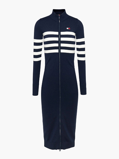 TOMMY JEANS Naiste kootud kleit, STRIPE MIDI