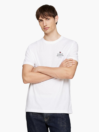 TOMMY HILFIGER Meeste lühikeste varrukatega särk, HILFIGER STACK TEE