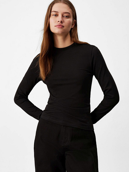 CALVIN KLEIN Naiste pikkade varrukatega T-särk, MODAL STRETCH SLIM C-NECK TOP LS