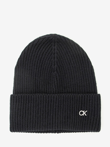 CALVIN KLEIN Müts villa ja kašmiiriga, CK METAL CHUNKY RIB BEANIE