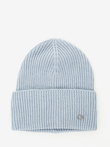 CALVIN KLEIN Müts villa ja kašmiiriga, CK METAL CHUNKY RIB BEANIE