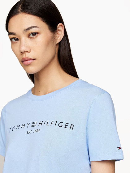 TOMMY HILFIGER Naiste lühikeste varrukatega särk, REG CORP LOGO C-NK SS