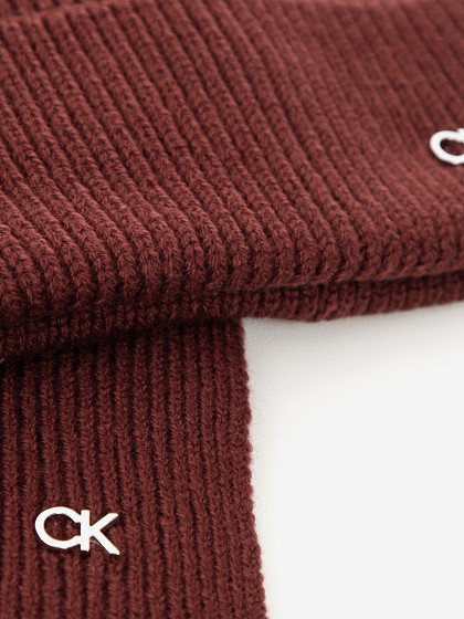 CALVIN KLEIN Müts ja sall villast ja kašmiirist, CK METAL CHUNKY BEANIE & SCARF