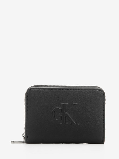 CALVIN KLEIN Naiste rahakott, SCULPTED MED ZIP AROUND DEBOSS