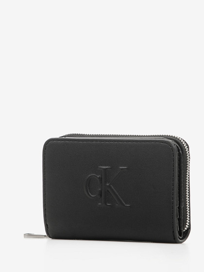 CALVIN KLEIN Naiste rahakott, SCULPTED MED ZIP AROUND DEBOSS