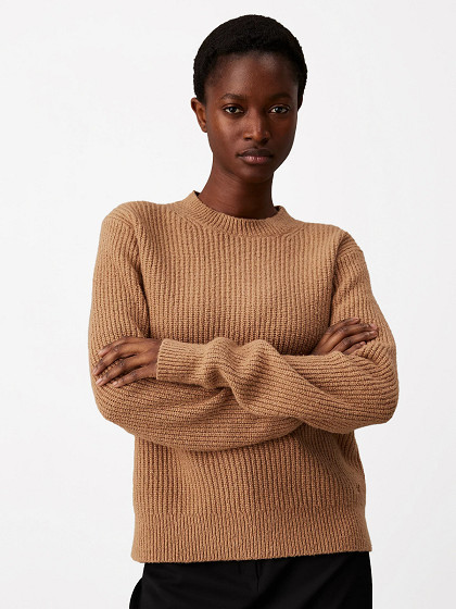 CALVIN KLEIN Naiste kampsun villaga, BOUCLE RIB C-NK RELAXED SWEATER